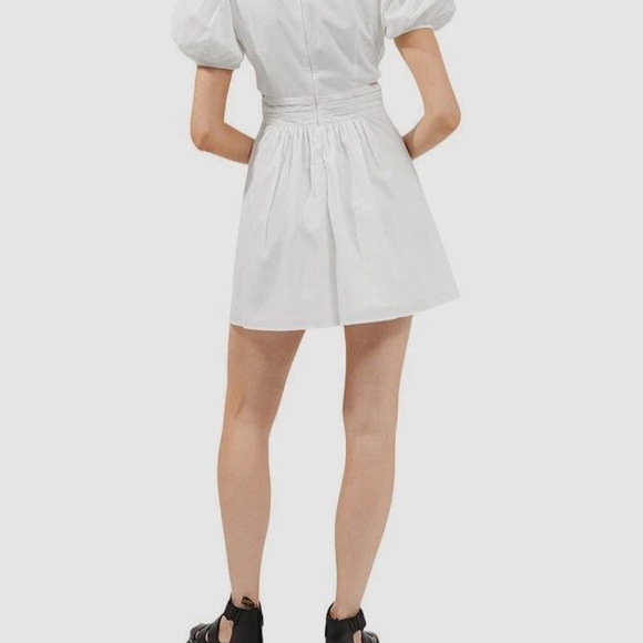 French Connection White Wrap Pleated Mini Dress - Picture 3 of 11